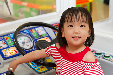 Image showing Little Asain Chinese Bus Driver