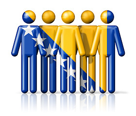 Image showing Flag of Bosnia and Herzegovina on stick figure