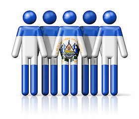 Image showing Flag of El Salvador on stick figure