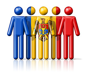 Image showing Flag of Moldova on stick figure