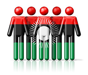 Image showing Flag of Malawi on stick figure