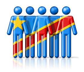 Image showing Flag of Democratic Republic of the Congo on stick figure
