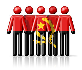 Image showing Flag of Angola on stick figure