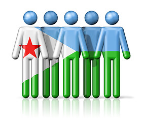 Image showing Flag of Djibouti on stick figure