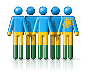 Image showing Flag of Rwanda on stick figure