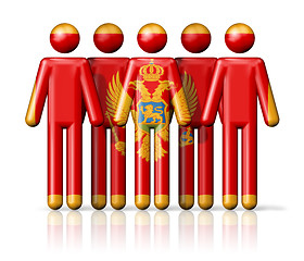 Image showing Flag of Montenegro on stick figure