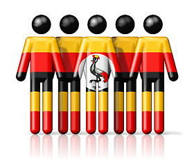 Image showing Flag of Uganda on stick figure