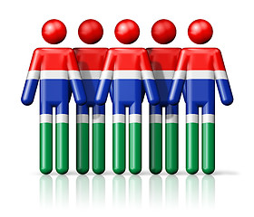 Image showing Flag of Gambia on stick figure