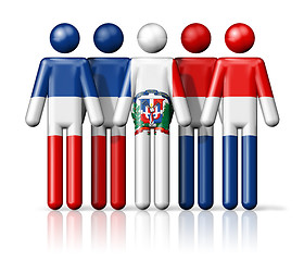 Image showing Flag of Dominican Republic on stick figure