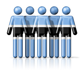 Image showing Flag of Botswana on stick figure