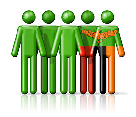 Image showing Flag of Zambia on stick figure