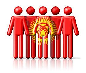 Image showing Flag of Kyrgyzstan on stick figure