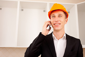 Image showing engineer talking on the phone