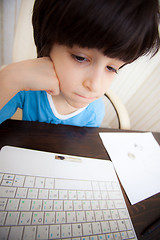 Image showing boy with computer