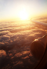 Image showing airplane sunrise