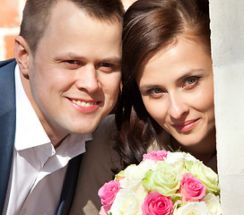 Image showing bride and groom