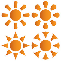 Image showing Vector set of orange sun