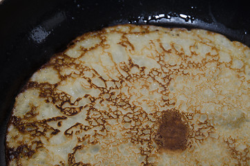 Image showing Pancake in a frying pan