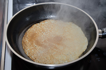 Image showing Pancake frying