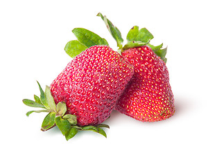 Image showing Two freshly strawberries