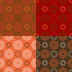 Image showing Set of four ornamental seamless pattern.