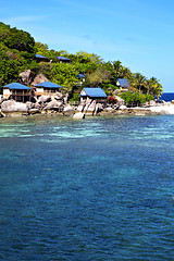 Image showing  blue lagoon  stone in thailand kho tao bay abstract of a  house