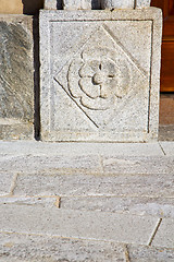 Image showing wall milan  in italy old   church flower