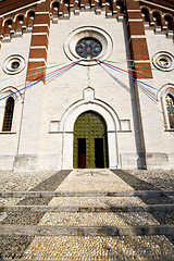 Image showing  church  in  the   borghi  old   closed brick tower sidewalk ita