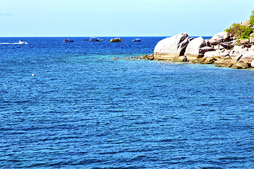 Image showing boat  in thailand kho tao bay abstract of a  water   south china