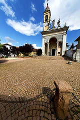 Image showing cairate   the old   church  closed brick  