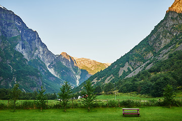 Image showing Picturesque lanscape of mountains in Norway