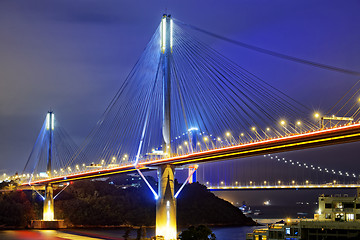 Image showing Ting Kau bridge at night