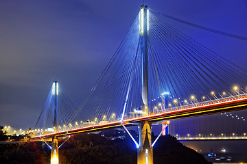 Image showing Ting Kau bridge at night
