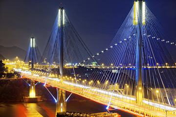 Image showing Ting Kau bridge at night