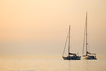 Image showing Boats anchored in Adriatic sea