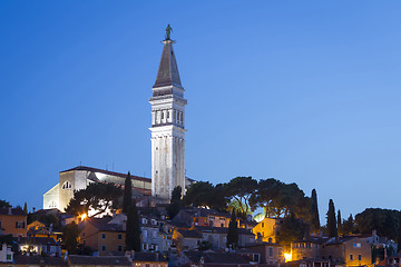 Image showing Bell tower of Saint Euphemia at sunset