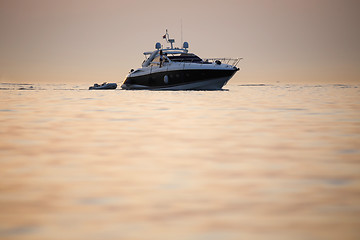 Image showing Boat with dinghy