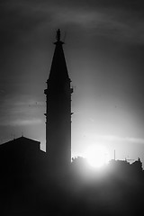 Image showing Saint Euphemia bell tower bw