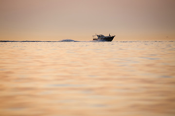 Image showing Boat sailing in sea