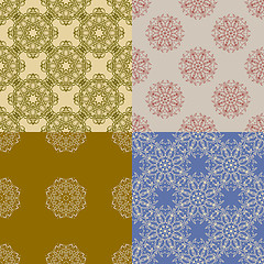 Image showing Set of four ornamental seamless pattern.