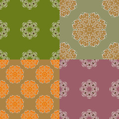 Image showing Set of four ornamental seamless pattern.