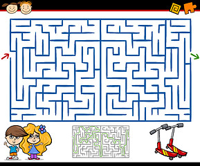 Image showing cartoon maze or labyrinth game