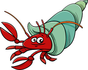 Image showing sea hermit crab cartoon illustration