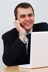 Image showing Businessman having telephone conversation