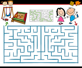 Image showing cartoon maze or labyrinth game