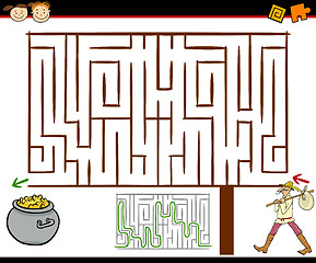 Image showing cartoon maze or labyrinth game