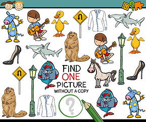 Image showing find single picture game cartoon