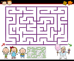 Image showing cartoon maze or labyrinth game