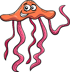 Image showing sea jellyfish cartoon illustration
