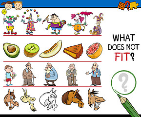 Image showing what does not fit game cartoon